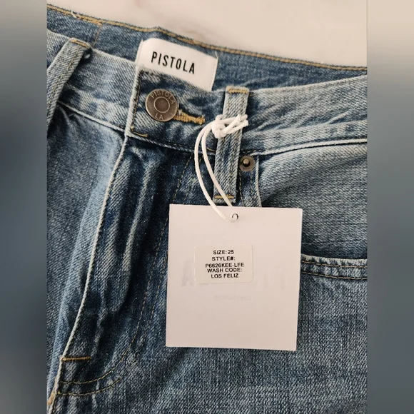 NWT Pistola Presley High Rise Relaxed Roller denim Jeans Anthropologie - Picture 7 of 11